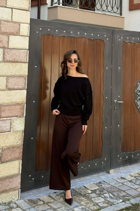 ONE COLOR SIMPLE WOMAN SWEATER BLACK/ E ZEZE - 3