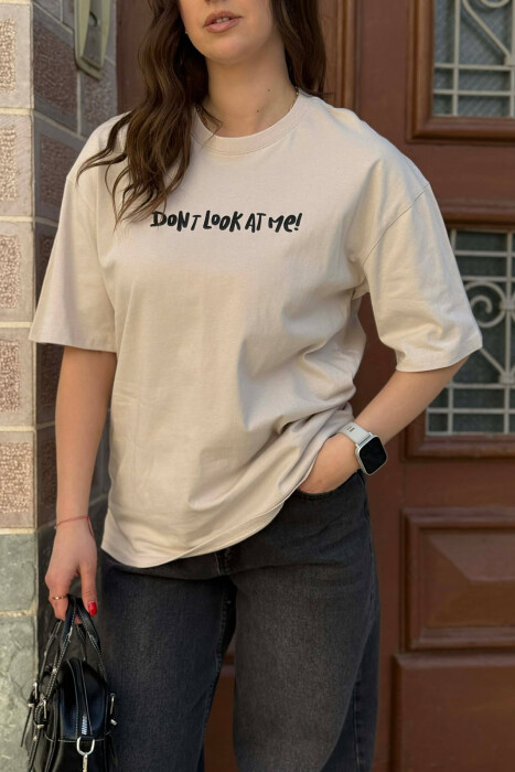 BLUZË E THJESHTË PËR FEMRA NË NGJYRË BEZHE TE ZBARDHUR+ 6 PALE CORAPE DHURATE - 3