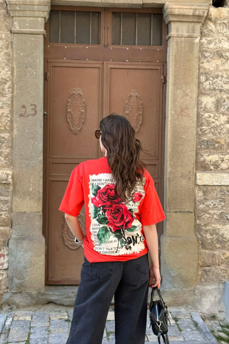 BLUZË E THJESHTË PËR FEMRA NË NGJYRË PORTOKALLI TE ERRET+ 6 PALE CORAPE DHURATE - 2