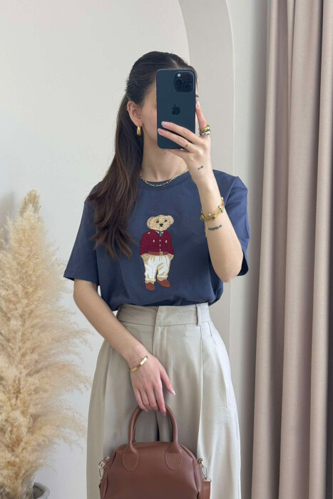 BLUZË ME IMAZHIN E ARUSHIT PËR FEMRA NË NGJYRËN GRI E ERRËT - 6