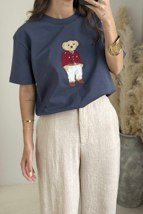 BLUZË ME IMAZHIN E ARUSHIT PËR FEMRA NË NGJYRËN GRI E ERRËT - 4