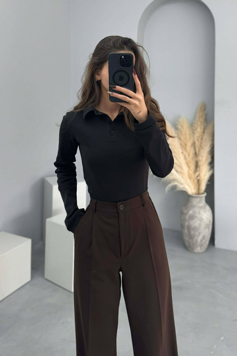 BLUZE ME JAKE POLO DHE BUTONA PER FEMRA NE NGJYRE TE ZEZE - 3