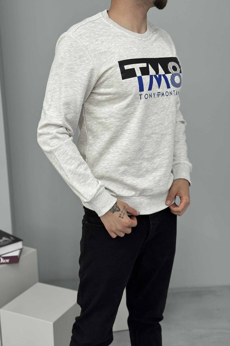 BLUZË ME JAKË RRUMBULLAKE DHE ME DIZAJN NE PJESËN PARA PËR MESHKUJ NË NGJYRËN KREM - 4