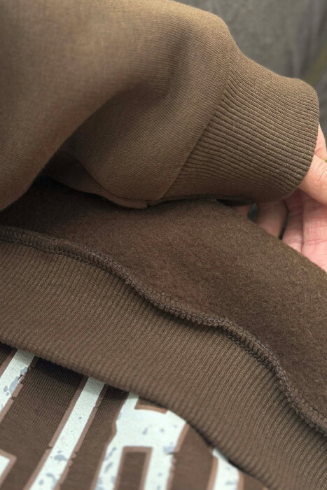 BLUZE ME PUSH DHE JAKE ME ZINXHIR DHE SHKRIME PER FEMRA NE NGJYRE KAFE - 4