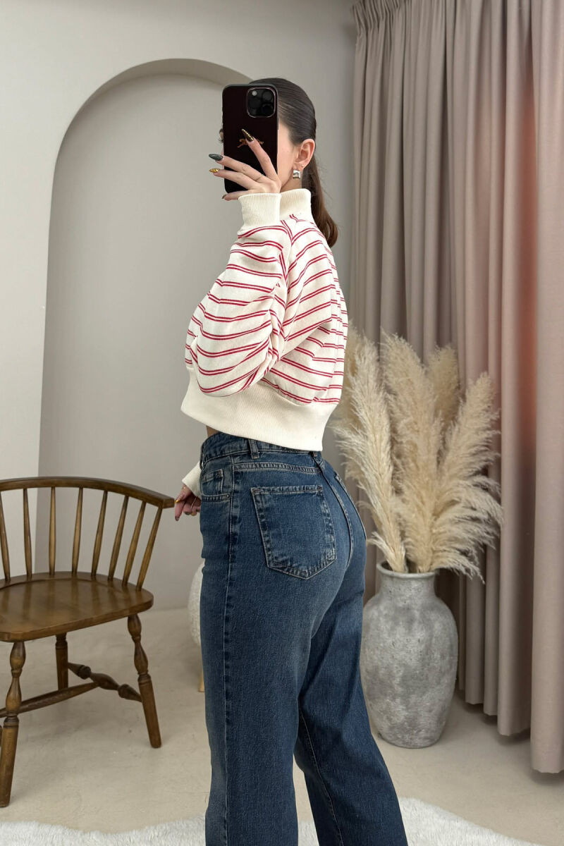 BLUZE ME PUSH DHE ME JAKE ME ZINXHIR PER FEMRA NE NGJYRE KREM - 4