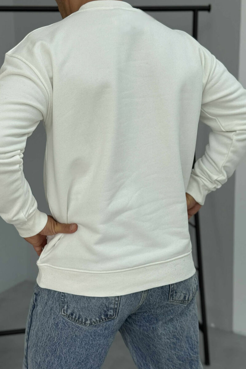 BLUZË ME PUSH DHE SHKRIM CHICAGO NË PJESËN PARA PËR MESHKUJ NË NGJYRË TË BARDHË - 3