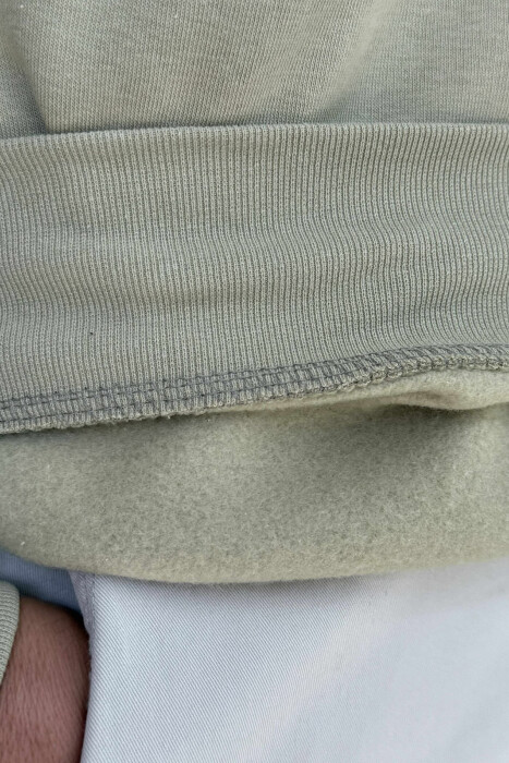 BLUZË ME PUSH DHE ME SHKRIM TË THJESHTË NË PJESËN PARA PËR MESHKUJ NË NGJYRË ULLI - 3