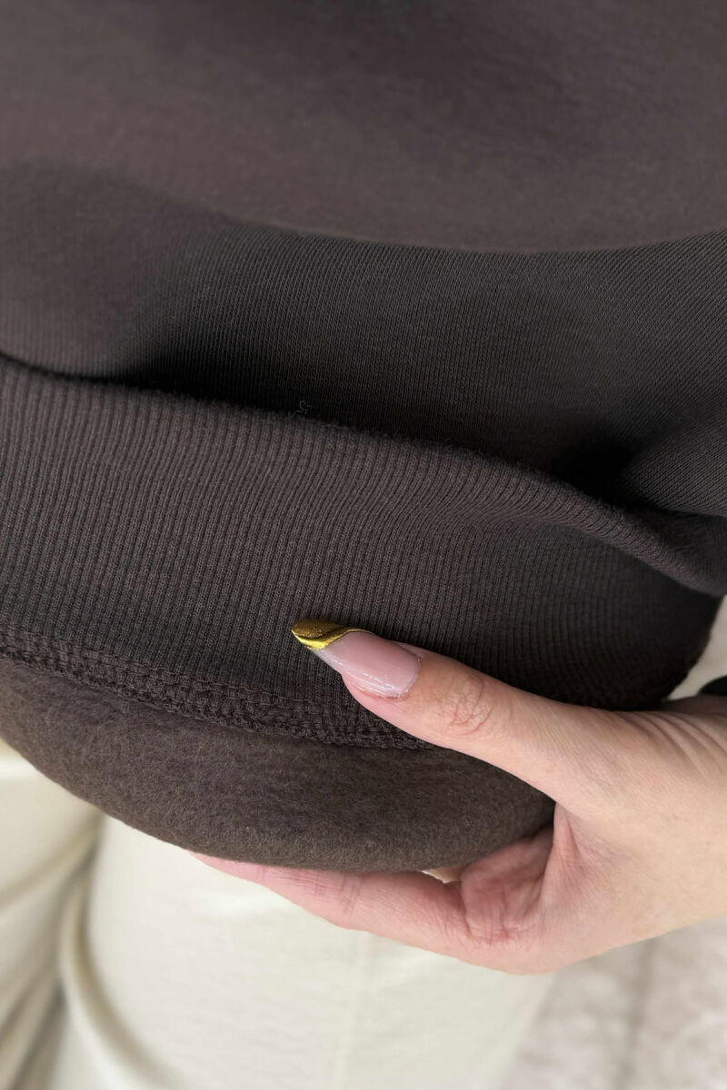 BLUZE ME PUSH E THJESHTE NJE NGJYRESHE PER FEMRA NE NGJYRE KAFE - 4