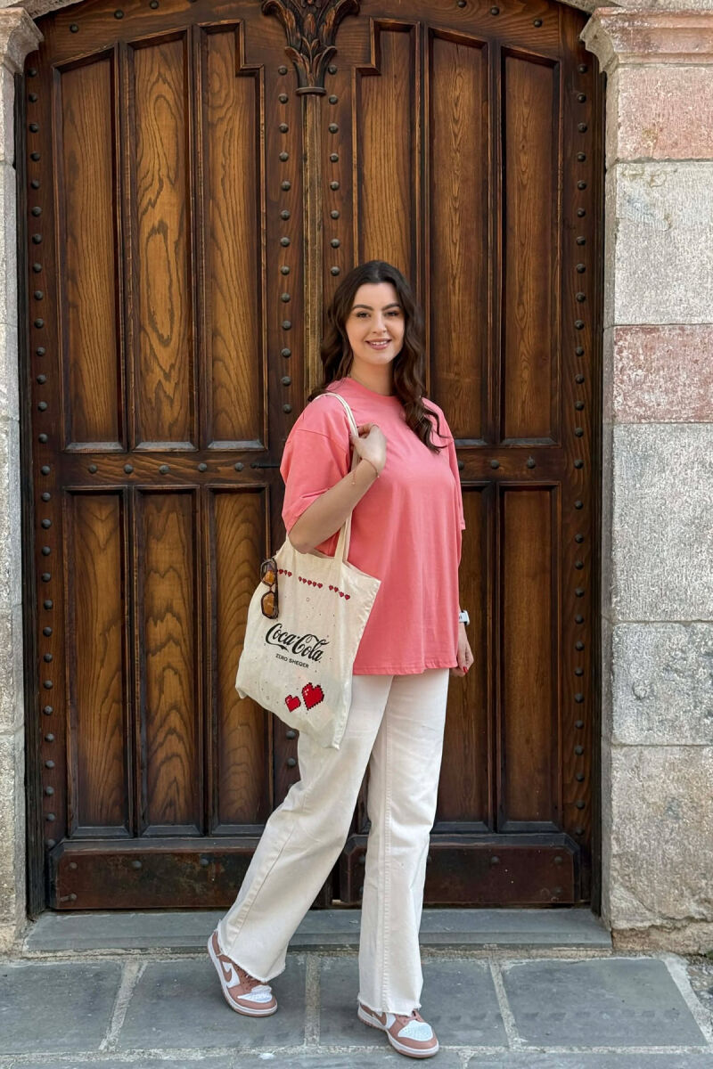 T-SHIRT NJE NGJYRESH PER FEMRA NE NGJYRE ROZE+6 PALE ÇORAPE DHURATE - 5