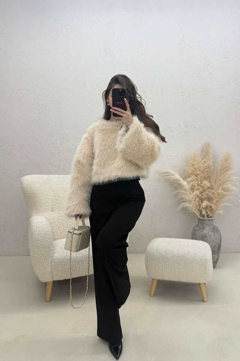 BLUZE NJE NGJYRESHE ME GEZOF PER FEMRA NE NGJYRE BEZHE - 3