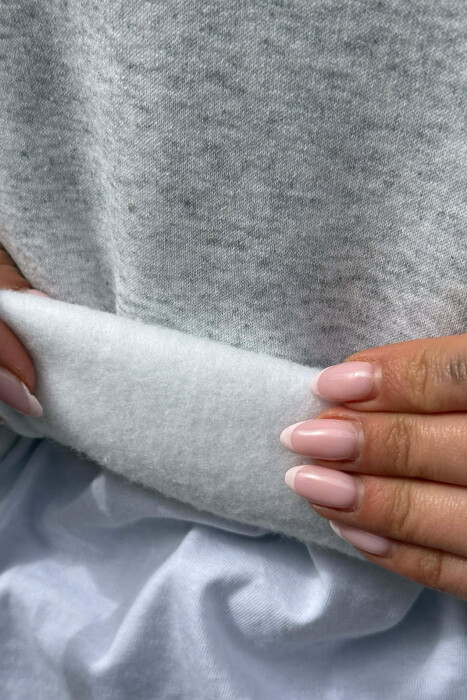 BLUZE NJE NGJYRESHE ME PUSH ME JAKE ME ZINXHIR PER FEMRA NE NGJYRE GRI TE ZBARDHUR - 4