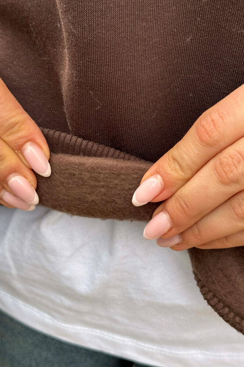 BLUZE NJE NGJYRESHE ME PUSH ME JAKE ME ZINXHIR PER FEMRA NE NGJYRE KAFE - 3