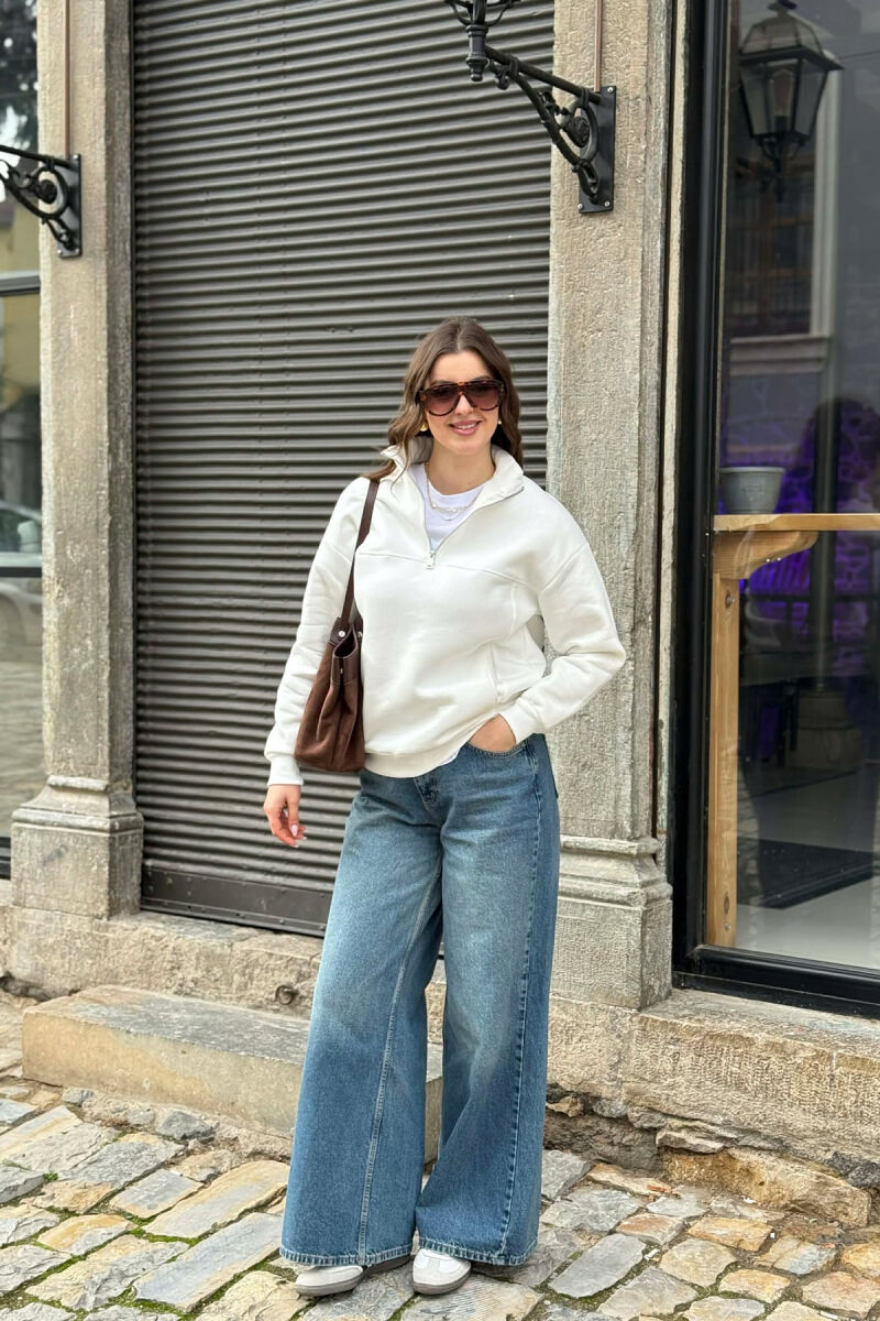 BLUZE NJE NGJYRESHE ME PUSH ME JAKE ME ZINXHIR PER FEMRA NE NGJYRE TE BARDHE - 4