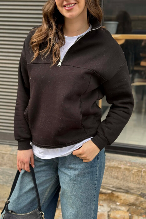 BLUZE NJE NGJYRESHE ME PUSH ME JAKE ME ZINXHIR PER FEMRA NE NGJYRE TE ZEZE - 3