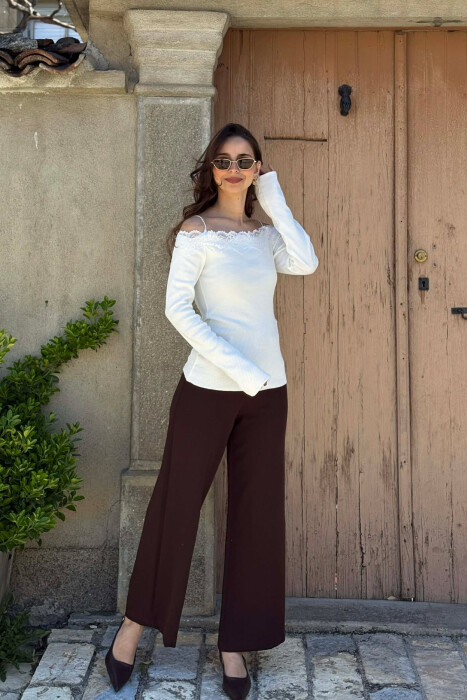 BLUZE NJE NGJYRESHE ME SUPET JASHTE PER FEMRA NE NGJYRE TE BARDHE - KLAUDIO FASHION