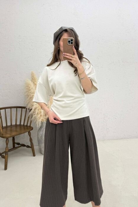 BLUZE NJE NGJYRESHE ME DETAJIN E LIDHSEVE PER FEMRA NE NGJYRE TE BARDHE ANTIKE - 2