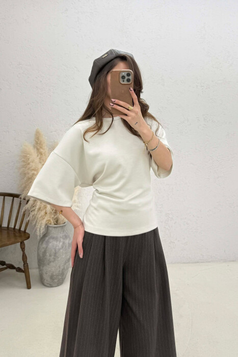 BLUZE NJE NGJYRESHE ME DETAJIN E LIDHSEVE PER FEMRA NE NGJYRE TE BARDHE ANTIKE - 4