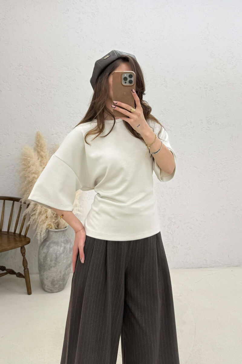 BLUZE NJE NGJYRESHE ME DETAJIN E LIDHSEVE PER FEMRA NE NGJYRE TE BARDHE ANTIKE - 4