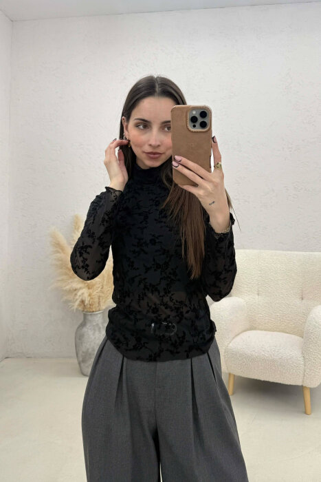 BLUZE TYL PER FEMRA NE NGJYRE TE ZEZE - KLAUDIO FASHION