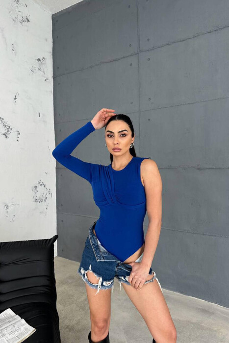 BODY ME NJË MËNGË PËR FEMRA NË NGJYRËN BLU - 7