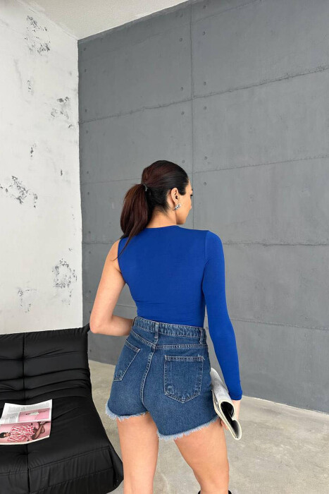 BODY ME NJË MËNGË PËR FEMRA NË NGJYRËN BLU - 9