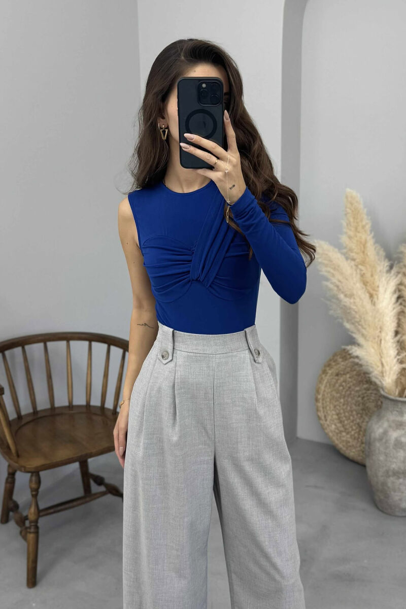 BODY ME NJË MËNGË PËR FEMRA NË NGJYRËN BLU - 5