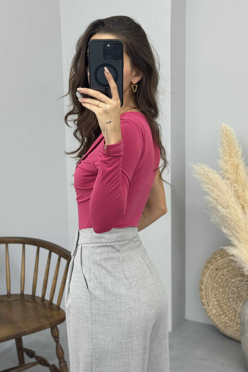 BODY ME NJË MËNGË PËR FEMRA NË NGJYRËN CIKLAMI - 4