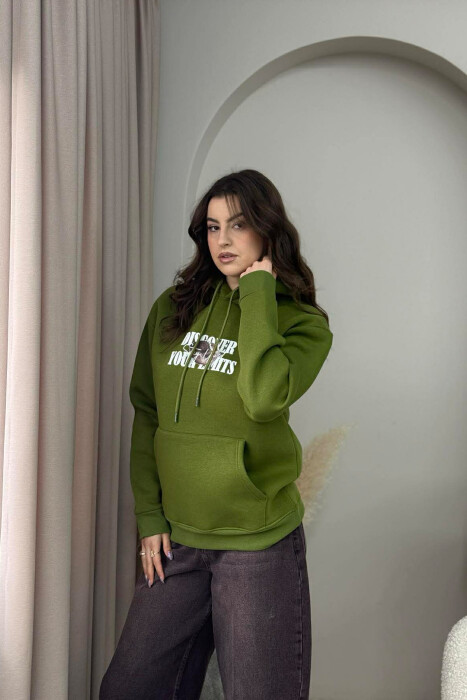 HOODIE ME PUSH DHE DIZAJN NGA TE DY ANET PËR FEMRA NE NGJYRE ULLI 