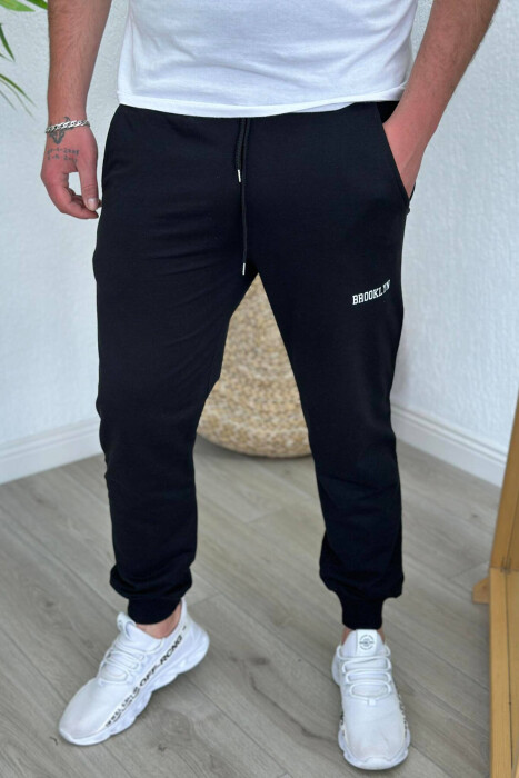 BROOKLYN COTTON MEN SWEATPANTS BLACK/ E ZEZE 