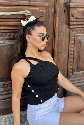 BUTTON DETAIL WOMAN TOP BLACK/ E ZEZE - 2