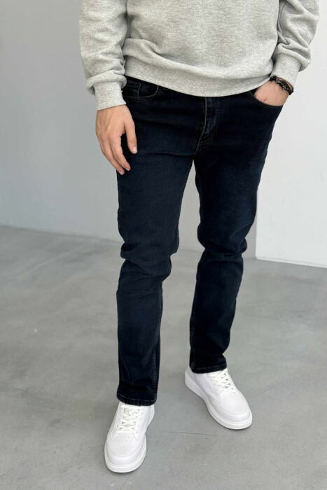 XHINSE NJË NGJYRËSHE ME BUTON TË FSHEHUR PËR MESHKUJ NË NGJYRË BLU TË ERRËT - KLAUDIO FASHION