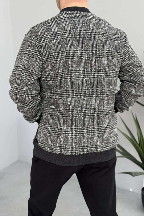 BUTTONED SIMPLE MEN CARDIGAN GREY/GRI - 3