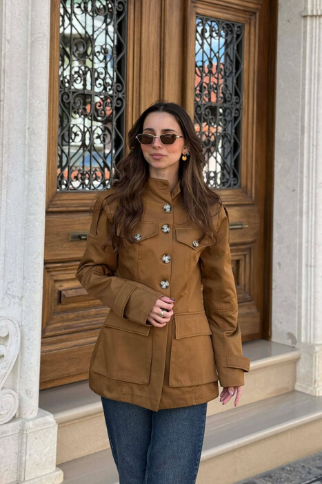 XHAKETE E THJESHTE ME KOPSA PER FEMRA NE NGJYRE KAFE TE ZBARDHUR - KLAUDIO FASHION