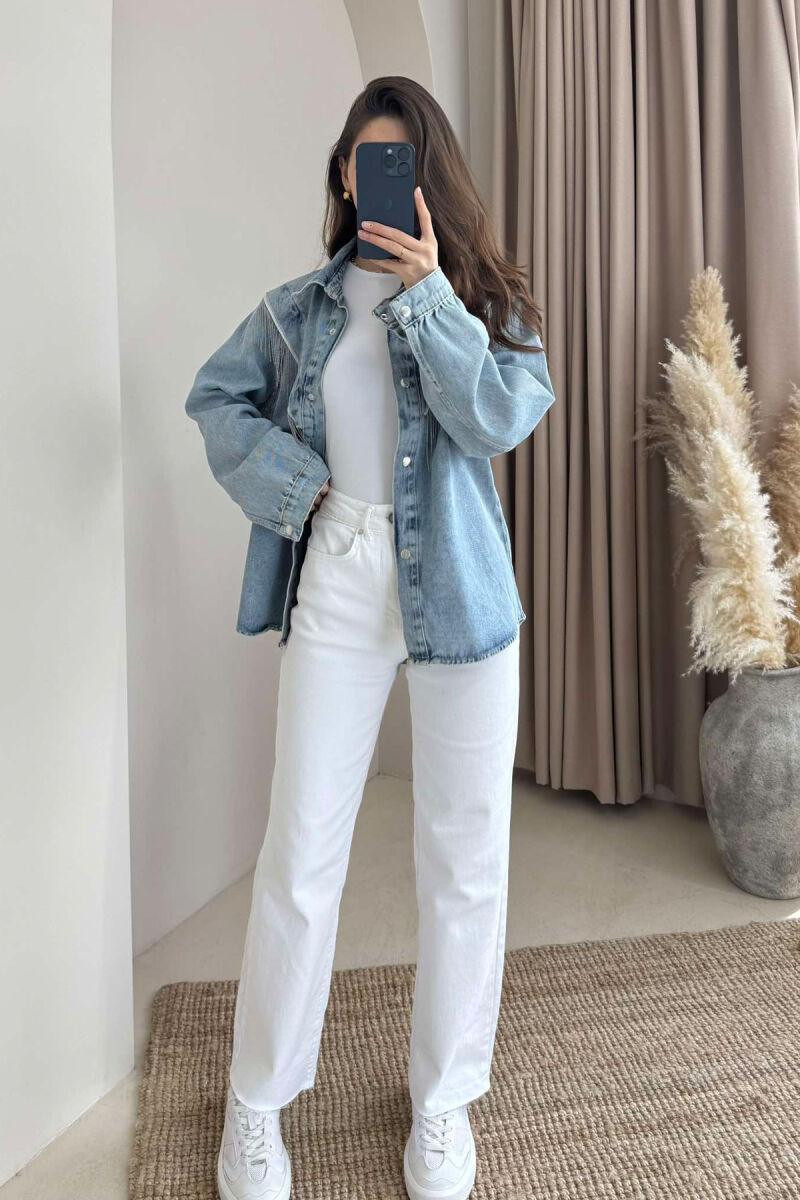 BUTTONS DENIM WOMAN JACKET LIGHTBLUE/BZ - 3