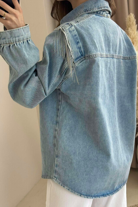 BUTTONS DENIM WOMAN JACKET LIGHTBLUE/BZ - 4