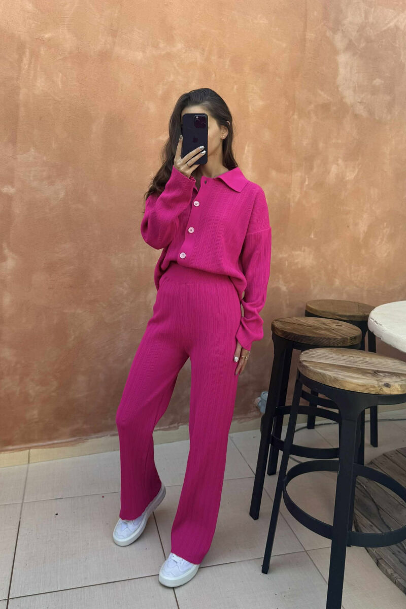 BUTTONS POLO NECK WOMAN SET FUCHSIA/CIKLAMI - 3