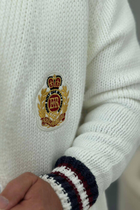 BUTTONS WRITTINGS TWO LINES WOMAN CARDIGANS WHITE-E BARDHE - 3