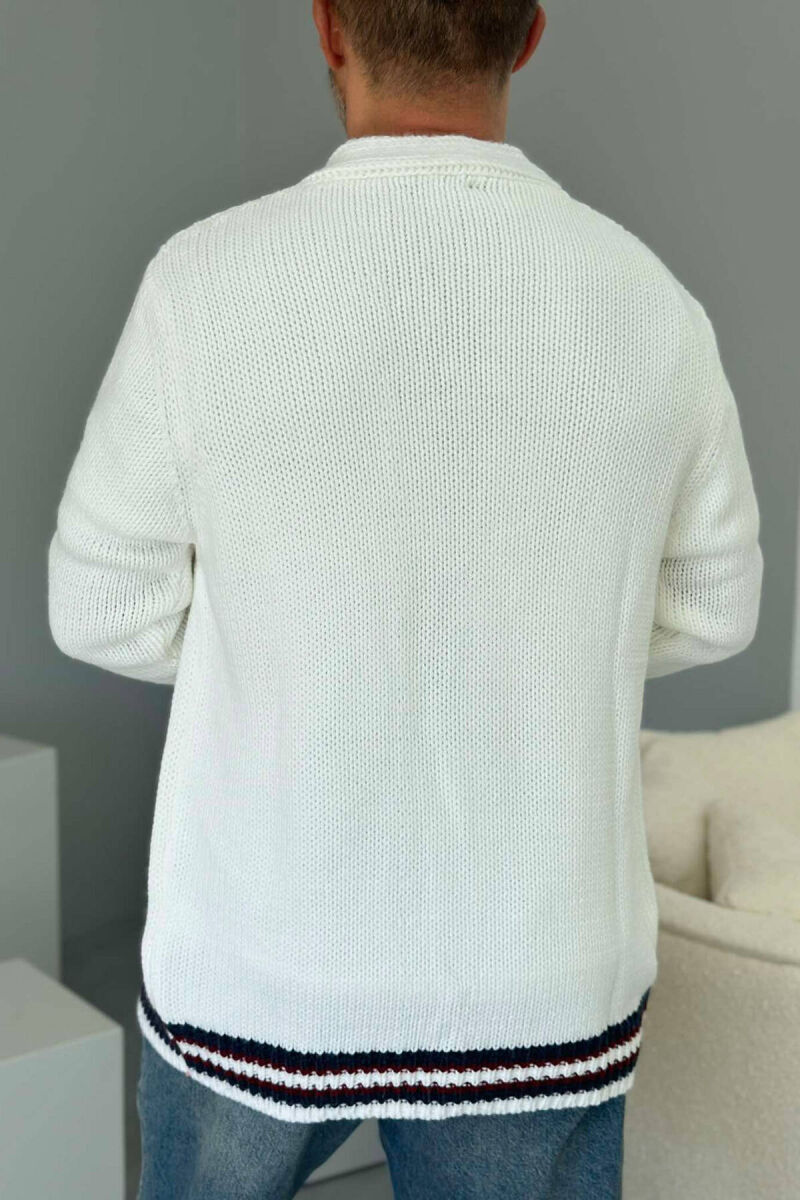 BUTTONS WRITTINGS TWO LINES WOMAN CARDIGANS WHITE-E BARDHE - 5