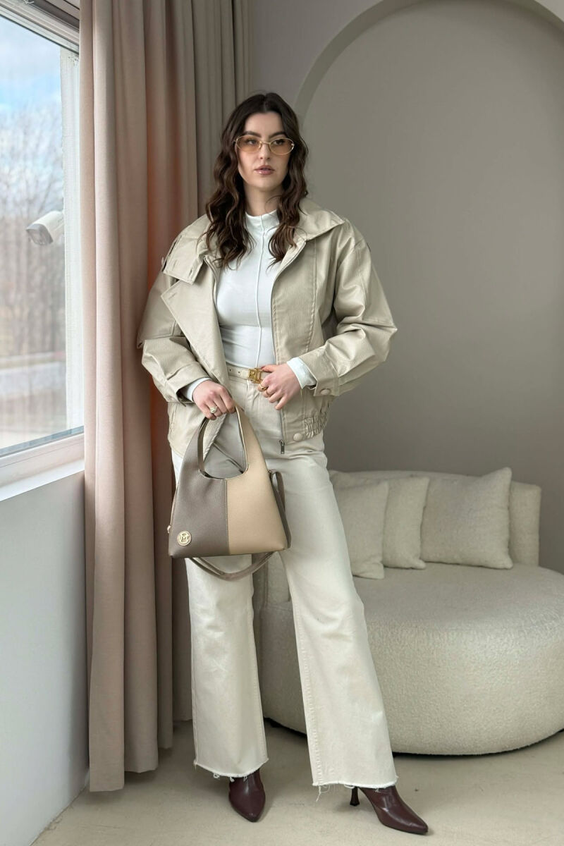 ÇANTE LEKURE DY NGJYRESHE PER FEMRA NE NGJYRE BEZHE TE ERRET - 2