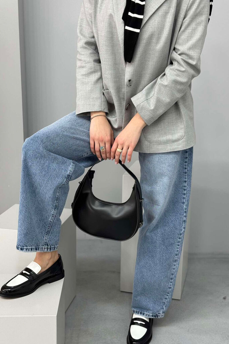 ÇANTË LËKURE E THJESHTË PËR FEMRA NË NGJYRËN E ZEZË - 6