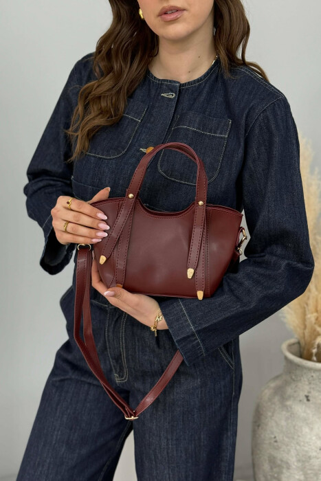 ÇANTE NJE NGJYRESHE LEKURE PER FEMRA NE NGJYRE VISHNJE - KLAUDIO FASHION