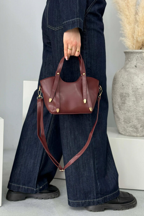 ÇANTE NJE NGJYRESHE LEKURE PER FEMRA NE NGJYRE VISHNJE - 5