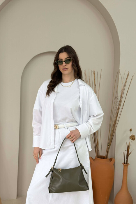 ÇANTE NJE NGJYRESHE ME ZINXHIR PER FEMRA NE NGJYRE JESHILE - 3