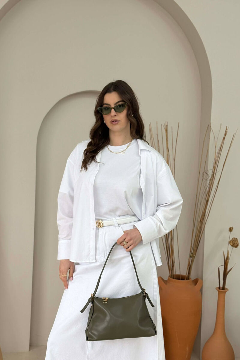 ÇANTE NJE NGJYRESHE ME ZINXHIR PER FEMRA NE NGJYRE JESHILE - 3