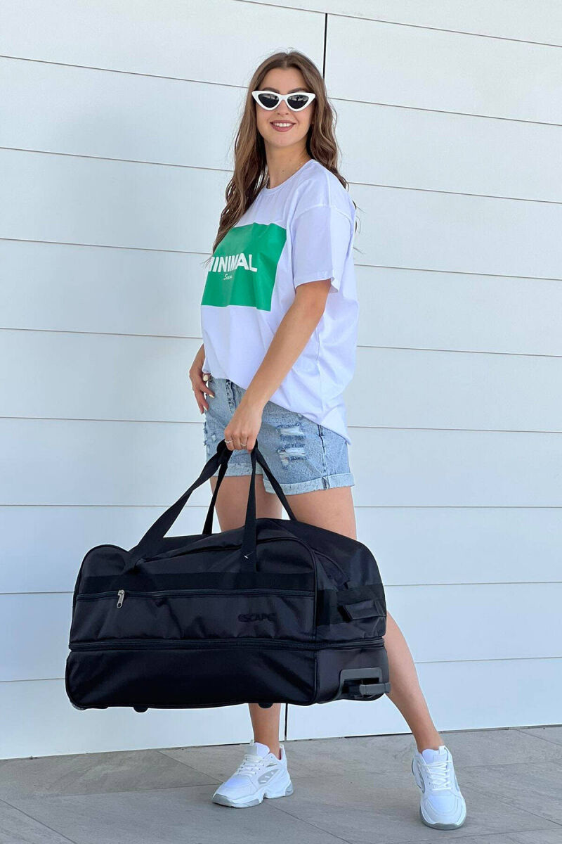 ÇANTË UDHËTIMI ME DOREZË DHE RROTA NË NGJYRËN E ZEZË - 2