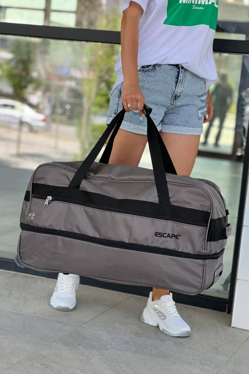 ÇANTË UDHËTIMI ME DOREZË DHE RROTA NË NGJYRËN GRI - 4