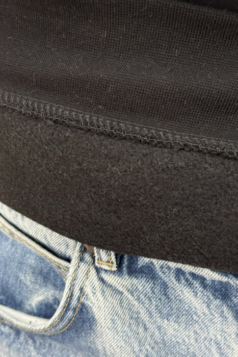 CHICAGO FRONT WRITTING FLUFFY MEN SWEATSHIRT BLACK/ E ZEZE - 3