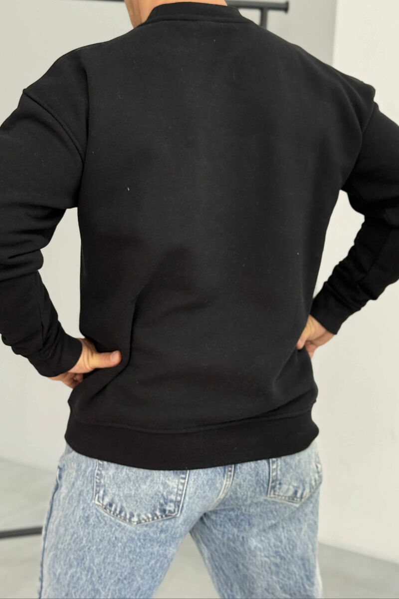 CHICAGO FRONT WRITTING FLUFFY MEN SWEATSHIRT BLACK/ E ZEZE - 4