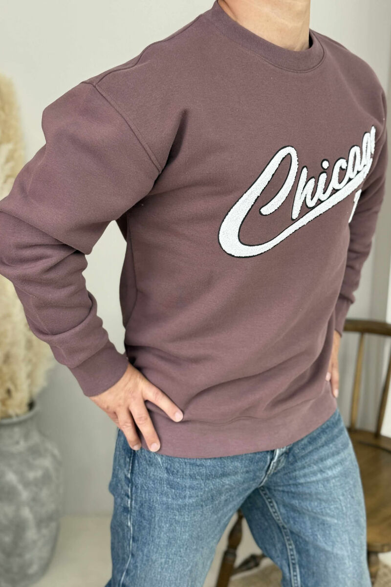 CHICAGO FRONT WRITTING FLUFFY MEN SWEATSHIRT VINEGAR/UTHULL - 2