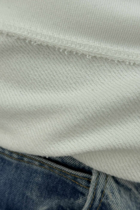 CHICAGO FRONT WRITTING FLUFFY MEN SWEATSHIRT WHITE-E BARDHE - 5